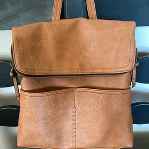 Medium size leather backpack purse